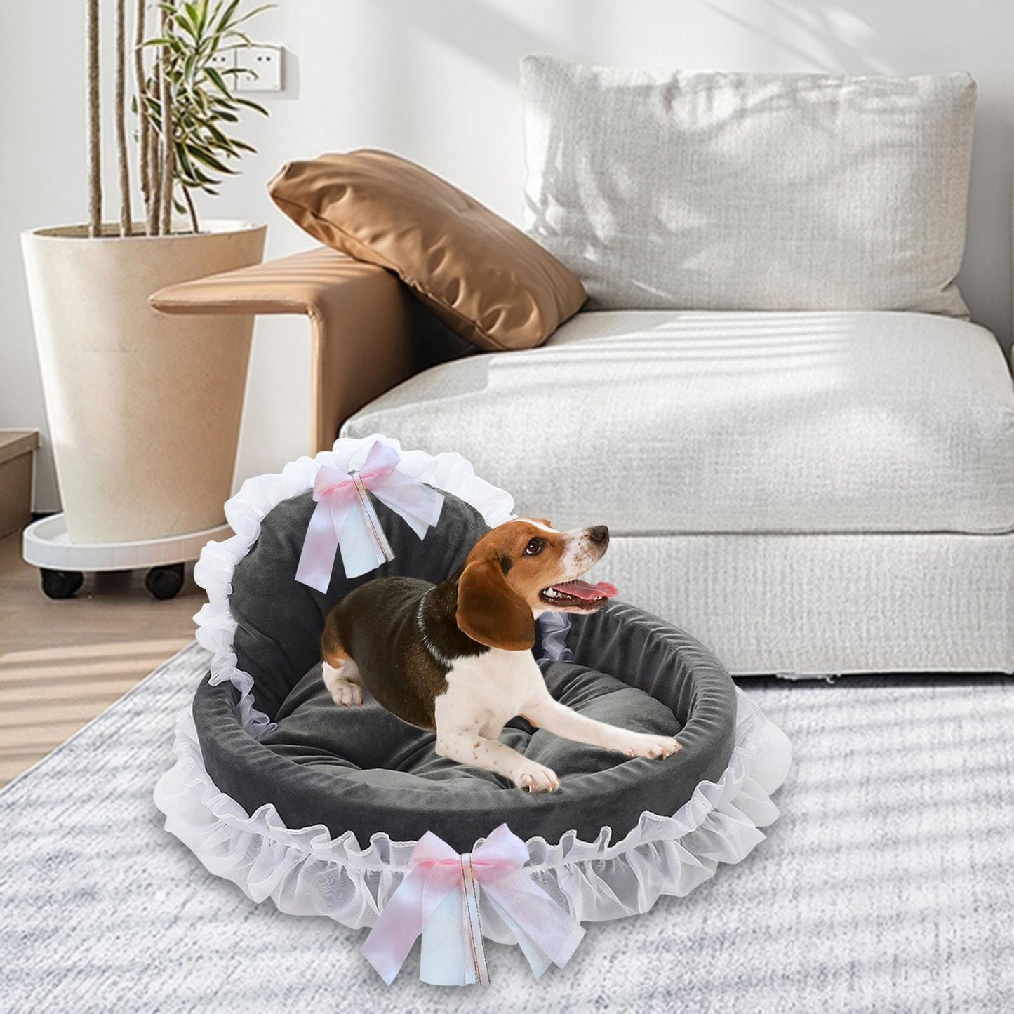 Lit Pour Chien - CuteLaceDogBed™ - Gris - Paradis de Chien