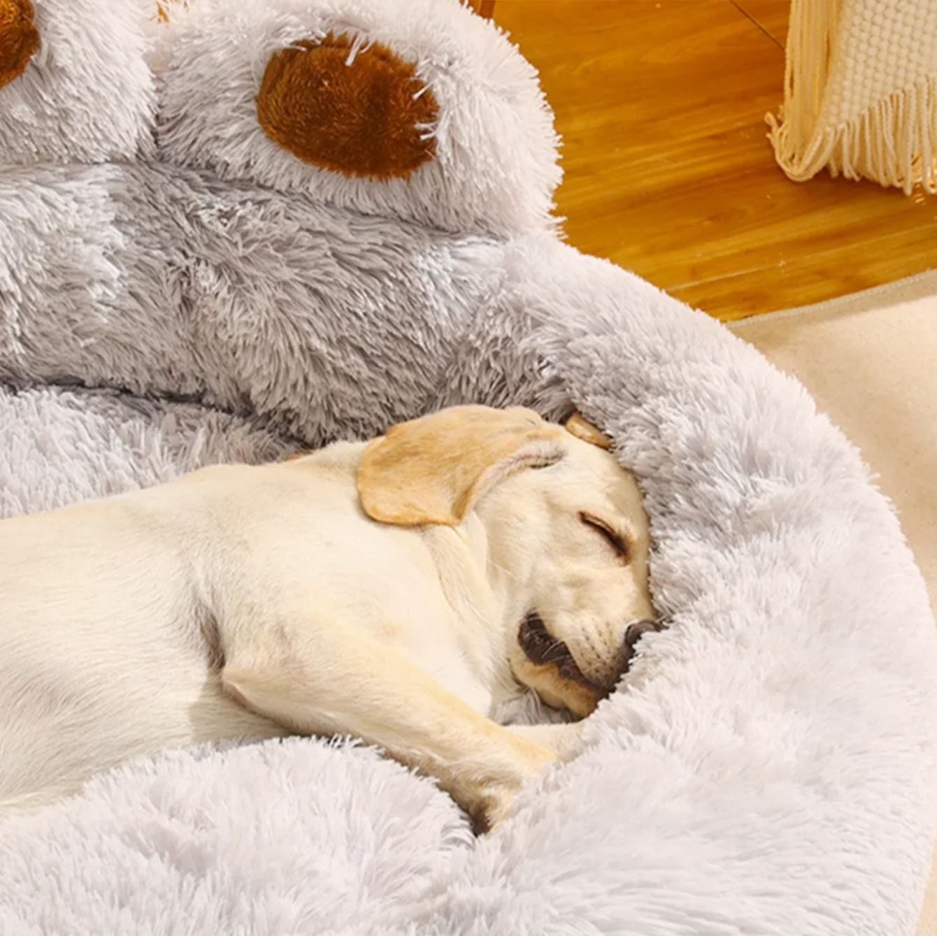 Lit pour Chien - FluffyDogBed™ - Gris - Paradis de Chien