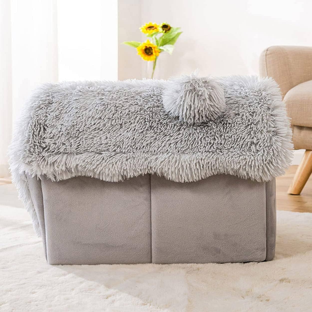 Niche Chien - ComfortableDogHouse™ - Gris Fourrure - Paradis de Chien
