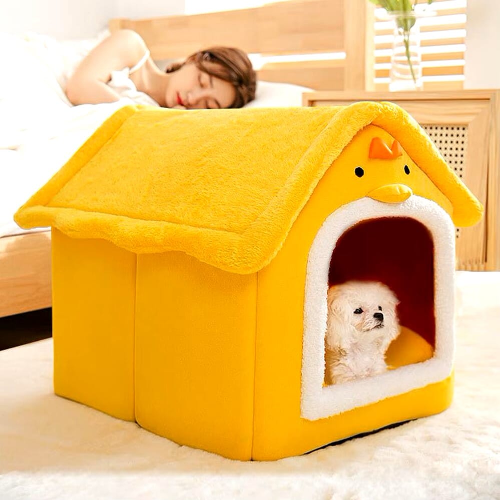 Niche Chien - ComfortableDogHouse™ - Jaune Poussin - Paradis de Chien