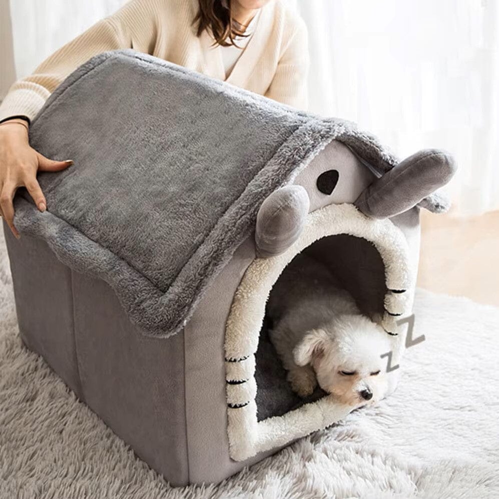 Niche Chien - ComfortableDogHouse™ - Toit simple gris - Paradis de Chien