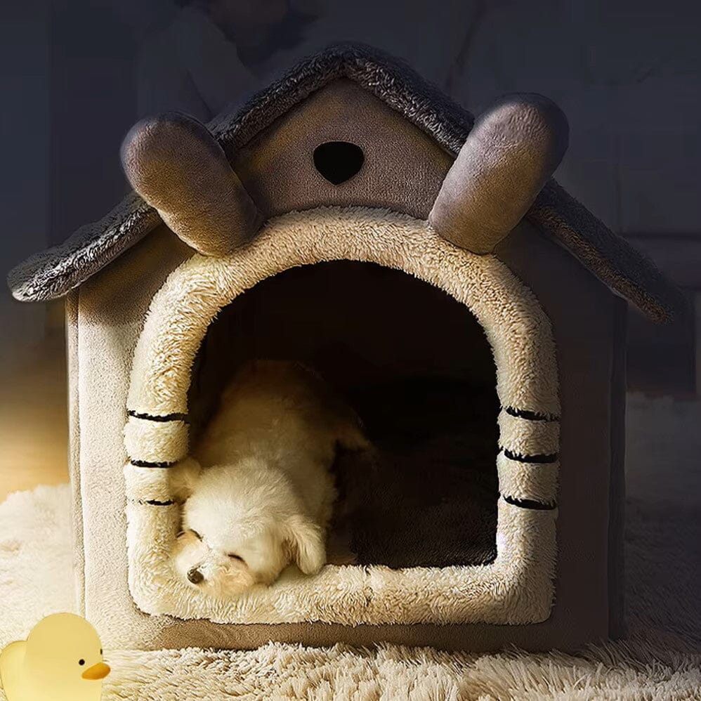 Niche Chien - ComfortableDogHouse™ - Toit simple gris - Paradis de Chien
