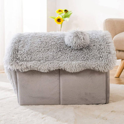 Niche Chien - ComfortableDogHouse™ - Gris Fourrure - Paradis de Chien