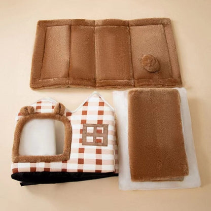 Niche Chien - ComfortableDogHouse™ - Marron Toiture Double - Paradis de Chien