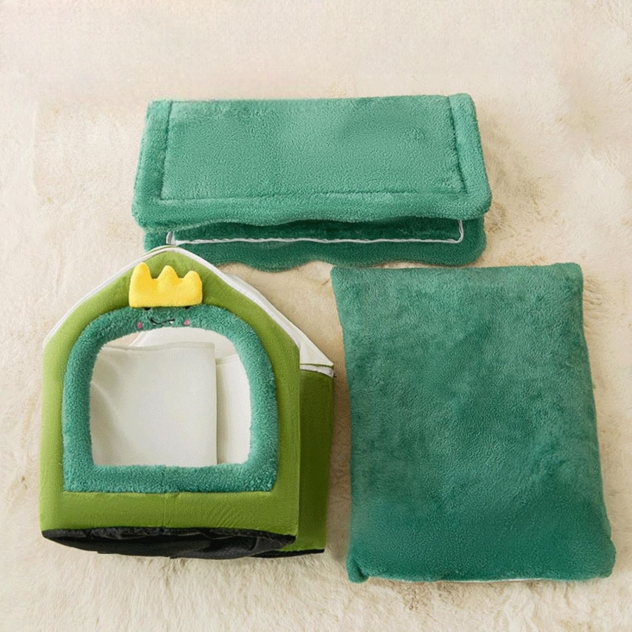 Niche Chien - ComfortableDogHouse™ - Vert Dinosaure - Paradis de Chien